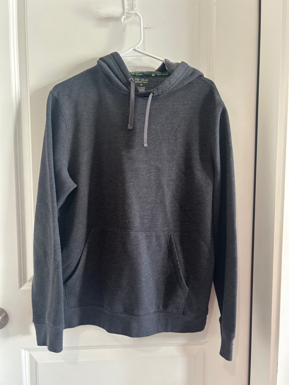 tek gear Charcoal Gray Fleece Hoodie with Lime Accents